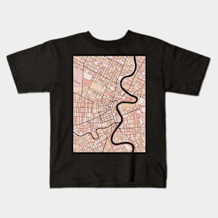 Winnipeg Map Pattern in Soft Pink Pastels Kids T-Shirt